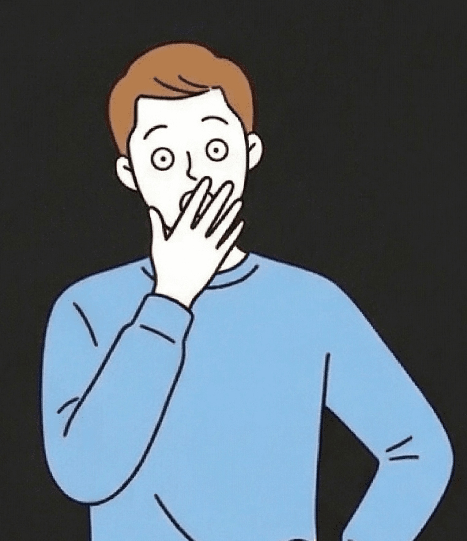 놀란 표정 일러스트